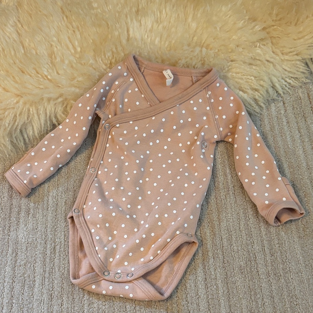 Quincy Mae Polka Dot Long Sleeve Onsie